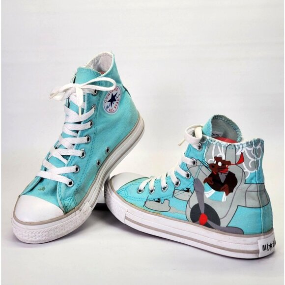 Converse Other - Rare Converse Kids Chuck Taylor All Star Aqua Dog Airplane Size 3 1803